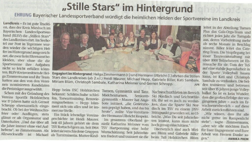 "Stille Stars" im Hintergrund