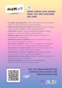 Ein Flyer für Eltern zum Thema Frauen im Sport